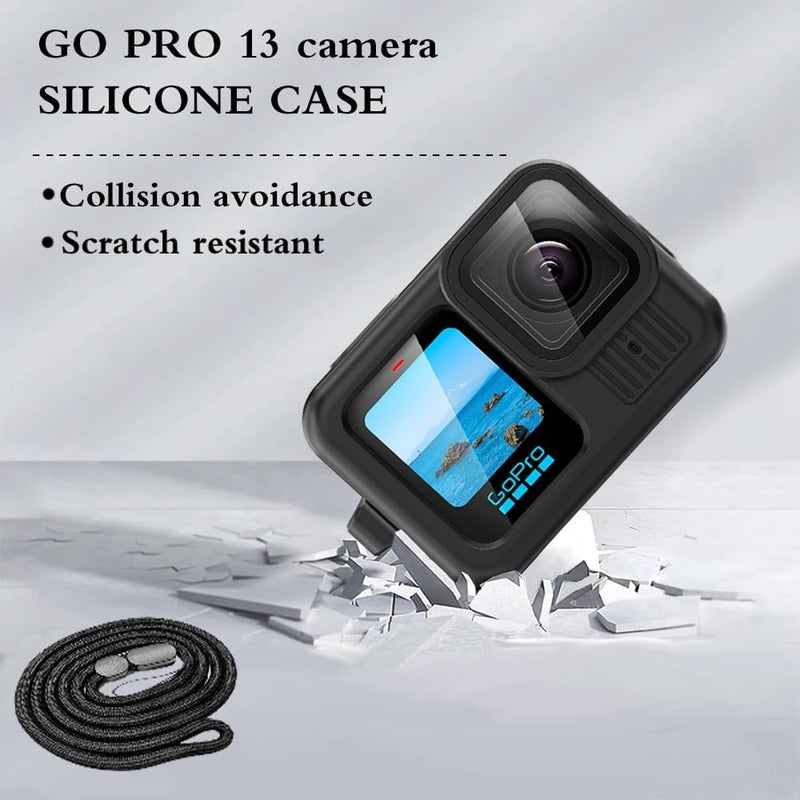Huadu Screen Protector Compatible for GoPro Hero 13 Black,Tempered Glass Film Full Coverage with Silicone Cover Sleeve and Hard Shell Travel Storage Carrying Case - Image 3